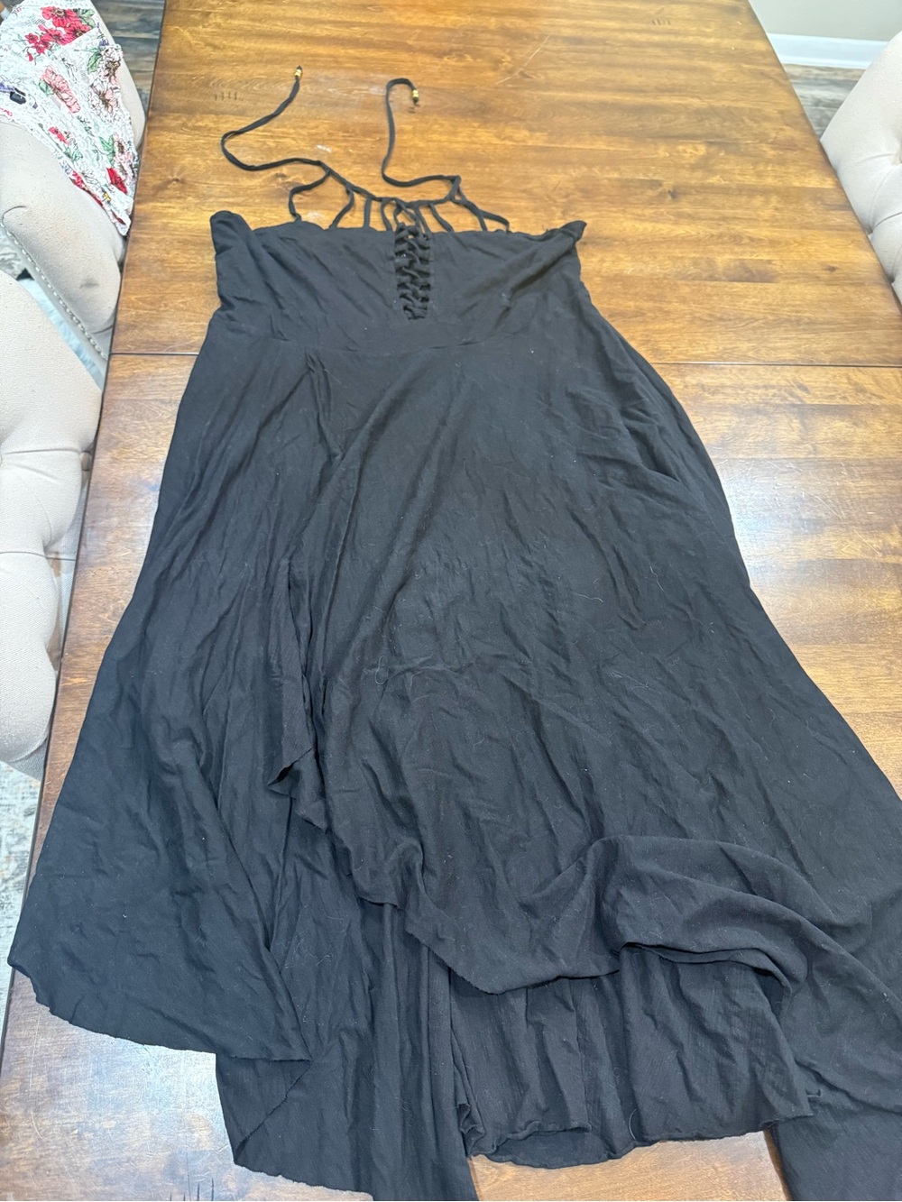 City Chic Black Asymmetrical Strappy Maxi Dress
